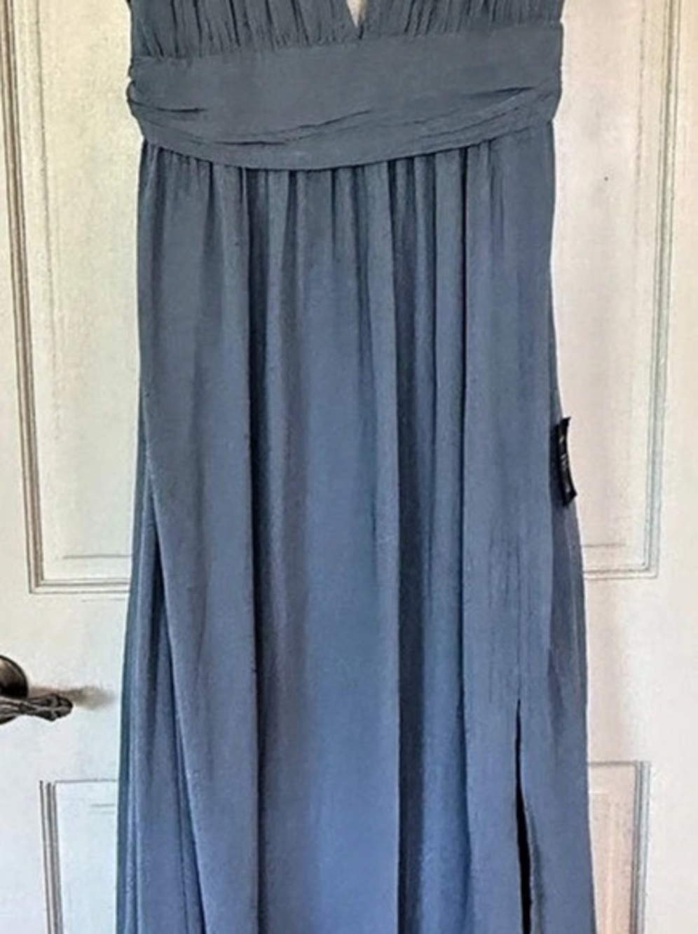 Lulus Dance With Me Slate Blue Sleeveless Maxi Dress Blue XL